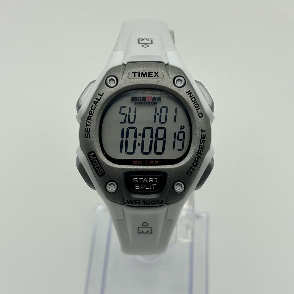 Timex Women's Ironman Traditional 30-Lap White & Silver Watch Working